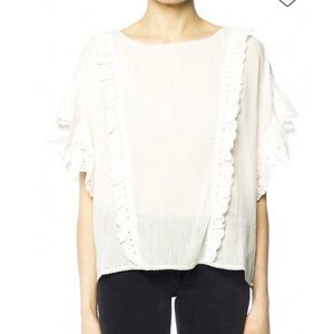 All Saints women’s white ISA frill top blouse
